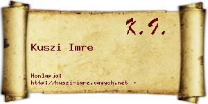 Kuszi Imre névjegykártya