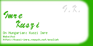 imre kuszi business card